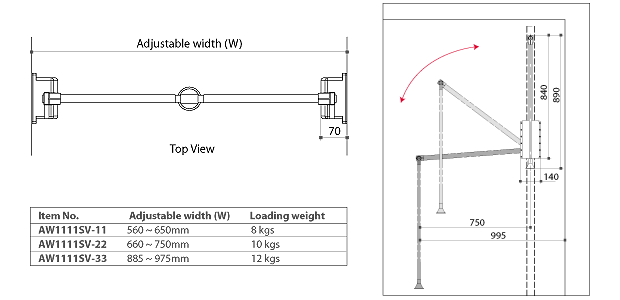 Fourwinds Aw1111 Wardrobe Lift Pull Down Closet Rod